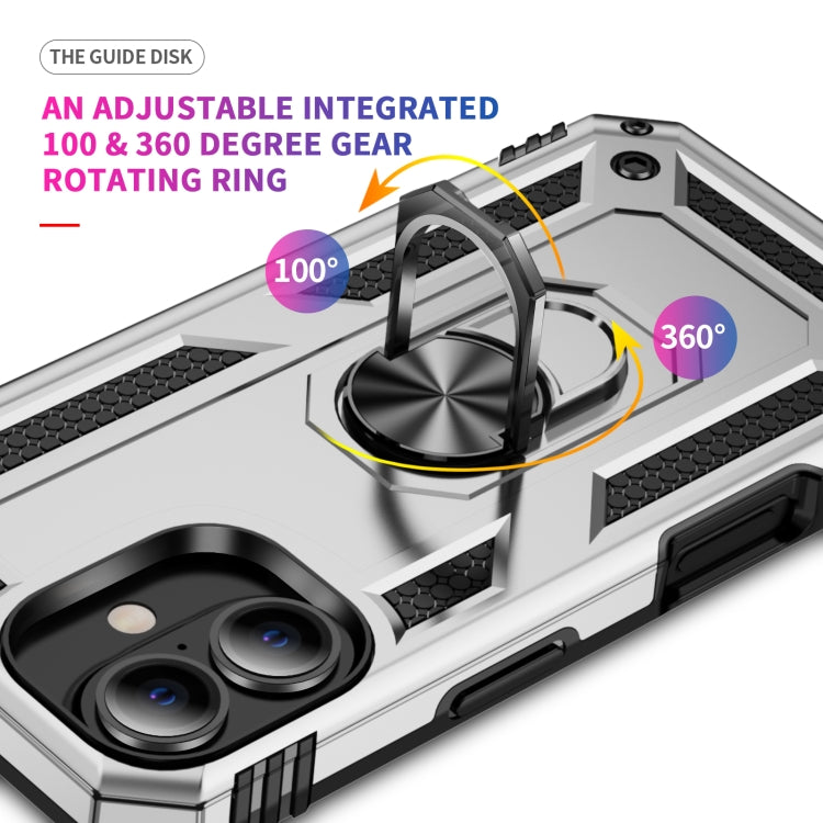 For iPhone 16 Plus Shockproof TPU Hybrid PC Phone Case with Holder(Silver) - iPhone 16 Plus Cases by PMC TechLife | Online Shopping South Africa | PMC TechLife | Buy Now Pay Later Mobicred