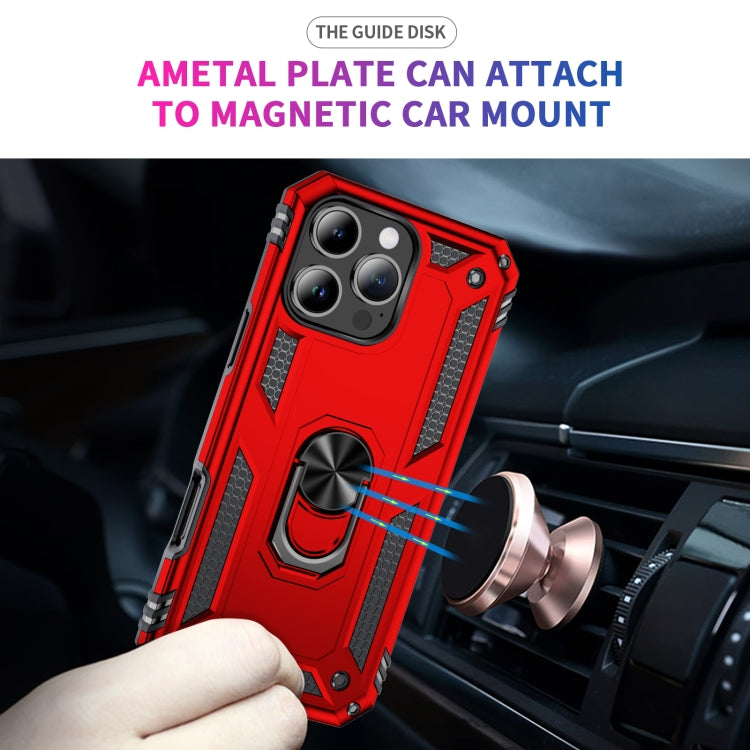 For iPhone 16 Pro Shockproof TPU Hybrid PC Phone Case with Holder(Red) - iPhone 16 Pro Cases by PMC TechLife | Online Shopping South Africa | PMC TechLife | Buy Now Pay Later Mobicred