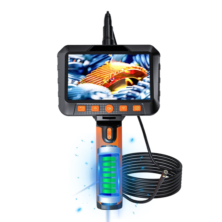 T27 5 inch IPS Color Screen 8mm Single Camera Handheld Hard Cable HD Industrial Endoscope, Length:5m(Orange Black) -  by PMC Jewellery | Online Shopping South Africa | PMC Jewellery | Buy Now Pay Later Mobicred