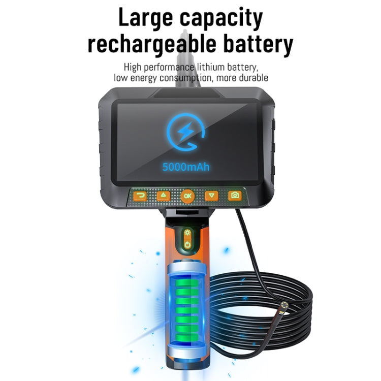 T27 5 inch IPS Color Screen 8mm Single Camera Handheld Hard Cable HD Industrial Endoscope, Length:2m(Orange Black) -  by PMC TechLife | Online Shopping South Africa | PMC TechLife | Buy Now Pay Later Mobicred