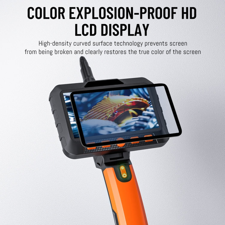 T27 5 inch IPS Color Screen 5.5mm Single Camera Handheld Hard Cable HD Industrial Endoscope, Length:5m(Orange Black) -  by PMC TechLife | Online Shopping South Africa | PMC TechLife | Buy Now Pay Later Mobicred