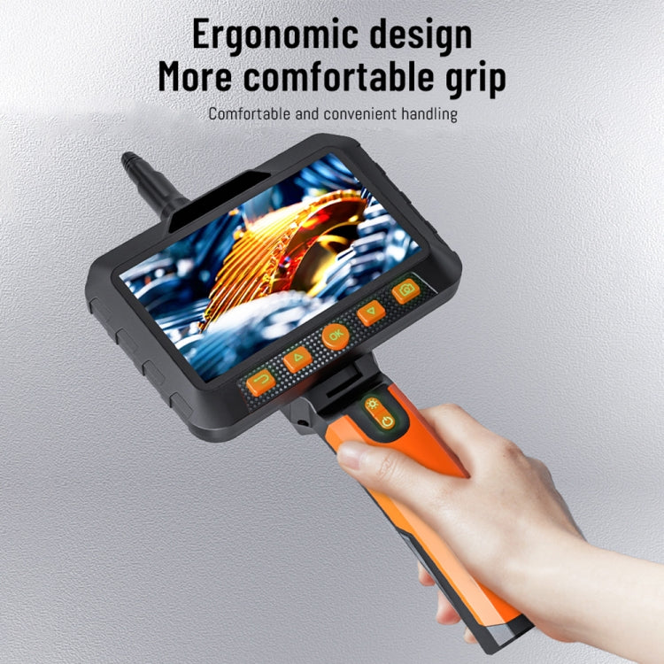 T27 5 inch IPS Color Screen 5.5mm Single Camera Handheld Hard Cable HD Industrial Endoscope, Length:5m(Orange Black) -  by PMC TechLife | Online Shopping South Africa | PMC TechLife | Buy Now Pay Later Mobicred