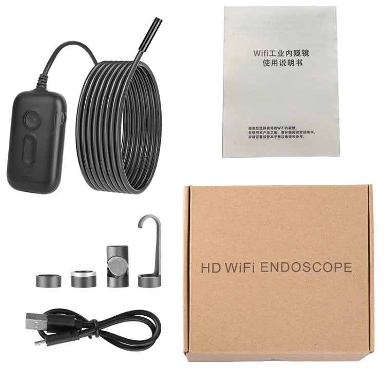 Y15 8mm Single Camera WiFi Connected Hard Cable HD Industrial Endoscope, Length:1m(Black) -  by PMC TechLife | Online Shopping South Africa | PMC TechLife | Buy Now Pay Later Mobicred