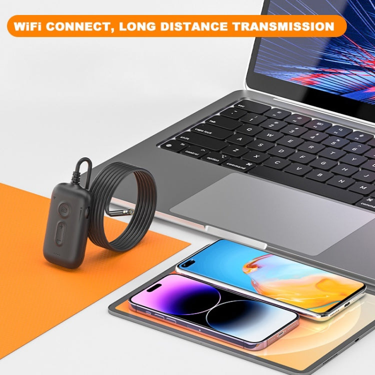 Y15 8mm Single Camera WiFi Connected Hard Cable HD Industrial Endoscope, Length:2m(Black) - free shipping - PMC TechLife - Order now!