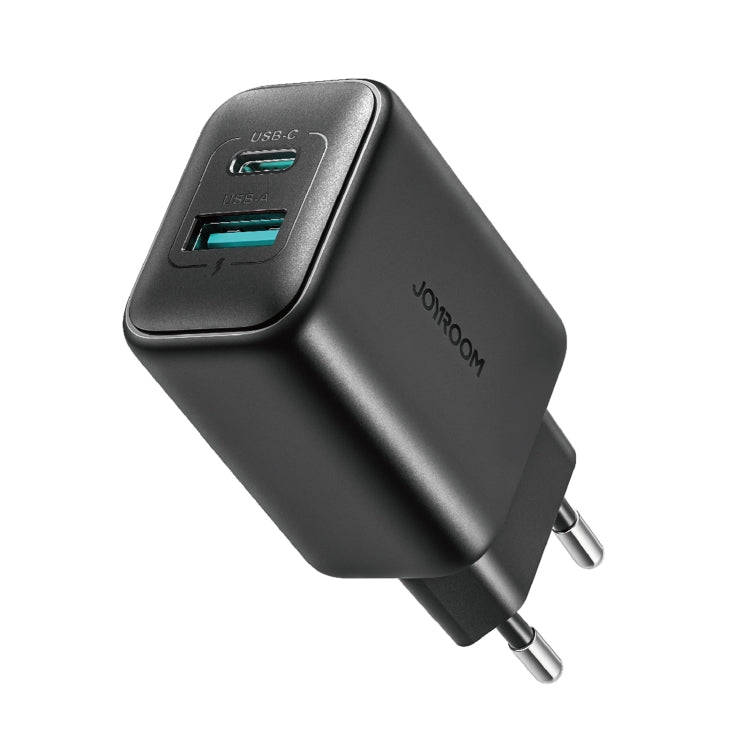 JOYROOM JR-TCF13 25W Dual Ports USB + Type-C Charger, Plug:EU Plug(Black) - USB Charger by JOYROOM | Online Shopping South Africa | PMC Jewellery | Buy Now Pay Later Mobicred