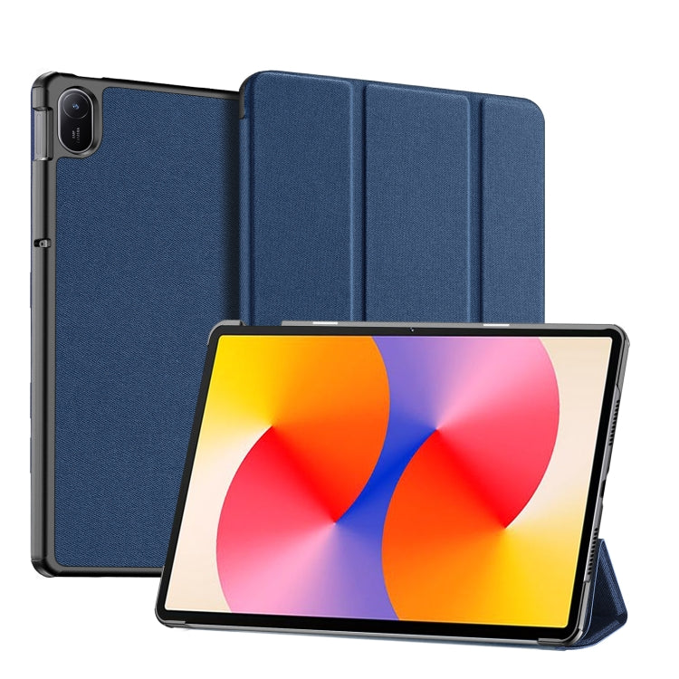 For Huawei MatePad SE 11 2024 DUX DUCIS Domo Series Cloth Texture Magnetic Leather Tablet Case(Blue) - Huawei by DUX DUCIS | Online Shopping South Africa | PMC Jewellery | Buy Now Pay Later Mobicred