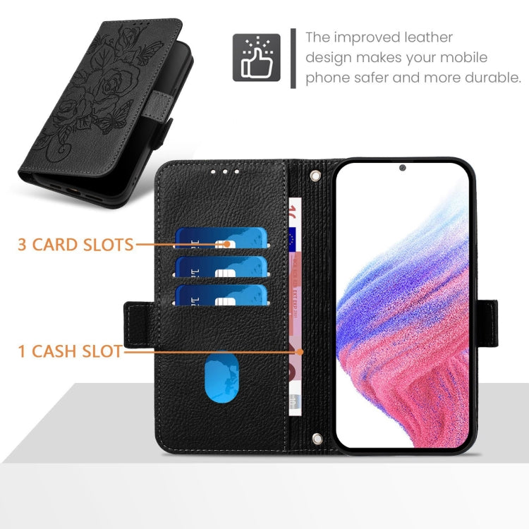 For Ulefone Note 18 Ultra Embossed Rose RFID Anti-theft Leather Phone Case(Black) - Ulefone Cases by PMC Jewellery | Online Shopping South Africa | PMC Jewellery | Buy Now Pay Later Mobicred