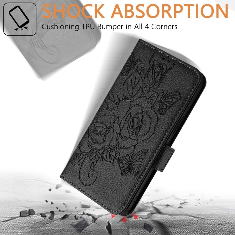 For Ulefone Note 18 Ultra Embossed Rose RFID Anti-theft Leather Phone Case(Black) - Ulefone Cases by PMC Jewellery | Online Shopping South Africa | PMC Jewellery | Buy Now Pay Later Mobicred