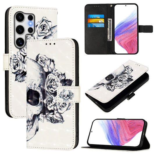 For Samsung Galaxy S25 Ultra 5G 3D Painting Horizontal Flip Leather Phone Case(Skull) - Galaxy S25 Ultra 5G Cases by PMC Jewellery | Online Shopping South Africa | PMC Jewellery | Buy Now Pay Later Mobicred