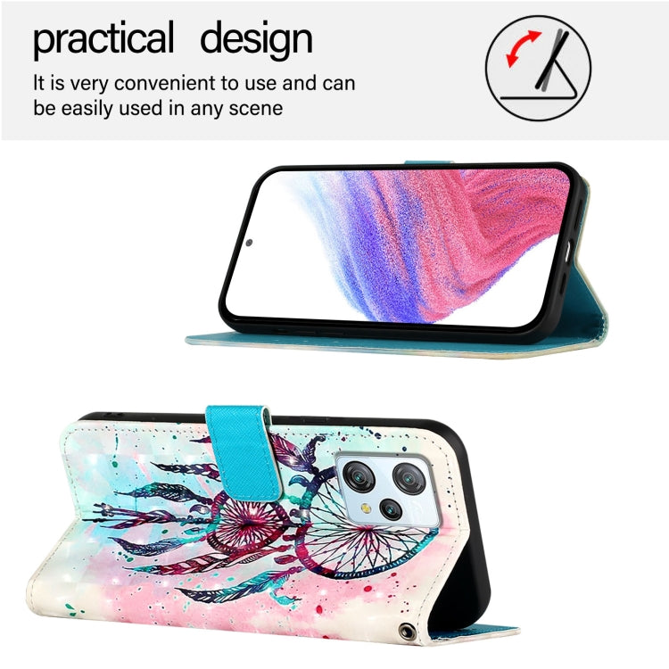 For Blackview A53 3D Painting Horizontal Flip Leather Phone Case(Color Drop Wind Chimes) - More Brand by PMC Jewellery | Online Shopping South Africa | PMC Jewellery | Buy Now Pay Later Mobicred