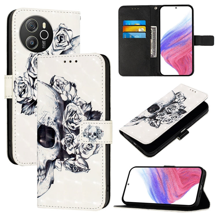 For Blackview Shark 8 3D Painting Horizontal Flip Leather Phone Case(Skull) - More Brand by PMC TechLife | Online Shopping South Africa | PMC TechLife | Buy Now Pay Later Mobicred