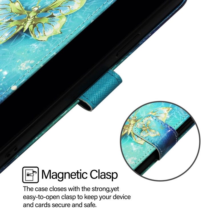 For Blackview Wave 6C 3D Painting Horizontal Flip Leather Phone Case(Golden Butterfly) - More Brand by PMC TechLife | Online Shopping South Africa | PMC TechLife | Buy Now Pay Later Mobicred