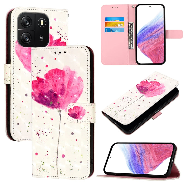 For Blackview Wave 6C 3D Painting Horizontal Flip Leather Phone Case(Flower) - More Brand by PMC Jewellery | Online Shopping South Africa | PMC Jewellery | Buy Now Pay Later Mobicred