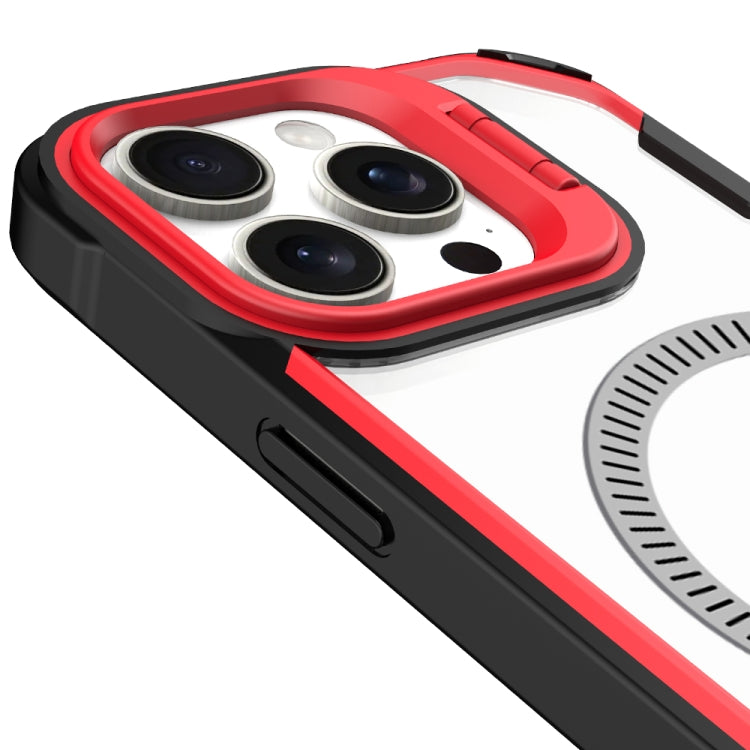 For iPhone 16 Pro Max Transparent Acrylic MagSafe Lens Holder Phone Case(Red) - iPhone 16 Pro Max Cases by PMC TechLife | Online Shopping South Africa | PMC TechLife | Buy Now Pay Later Mobicred