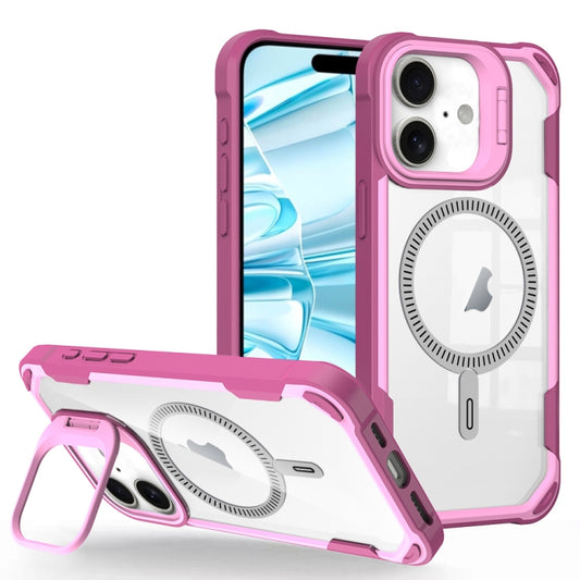 For iPhone 16 Plus Transparent Acrylic MagSafe Lens Holder Phone Case(Pink) - iPhone 16 Plus Cases by PMC Jewellery | Online Shopping South Africa | PMC Jewellery | Buy Now Pay Later Mobicred