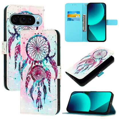 For Google Pixel 9 Pro XL 3D Painting Horizontal Flip Leather Phone Case(Color Drop Wind Chimes) - Google Cases by PMC Jewellery | Online Shopping South Africa | PMC Jewellery | Buy Now Pay Later Mobicred