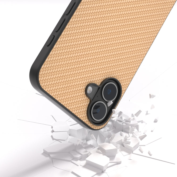 For iPhone 16 Plus Carbon Fiber Texture Protective Phone Case(Gold) - iPhone 16 Plus Cases by PMC TechLife | Online Shopping South Africa | PMC TechLife | Buy Now Pay Later Mobicred