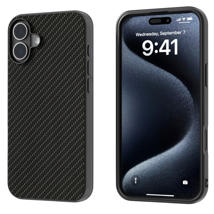 For iPhone 16 Plus Carbon Fiber Texture Protective Phone Case(Black) - iPhone 16 Plus Cases by PMC TechLife | Online Shopping South Africa | PMC TechLife | Buy Now Pay Later Mobicred