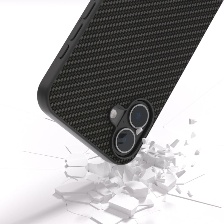 For iPhone 16 Plus Carbon Fiber Texture Protective Phone Case(Black) - iPhone 16 Plus Cases by PMC TechLife | Online Shopping South Africa | PMC TechLife | Buy Now Pay Later Mobicred