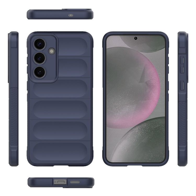 For Samsung Galaxy S25+ 5G Magic Shield TPU + Flannel Phone Case(Dark Blue) - Galaxy S25+ 5G Cases by PMC Jewellery | Online Shopping South Africa | PMC Jewellery | Buy Now Pay Later Mobicred