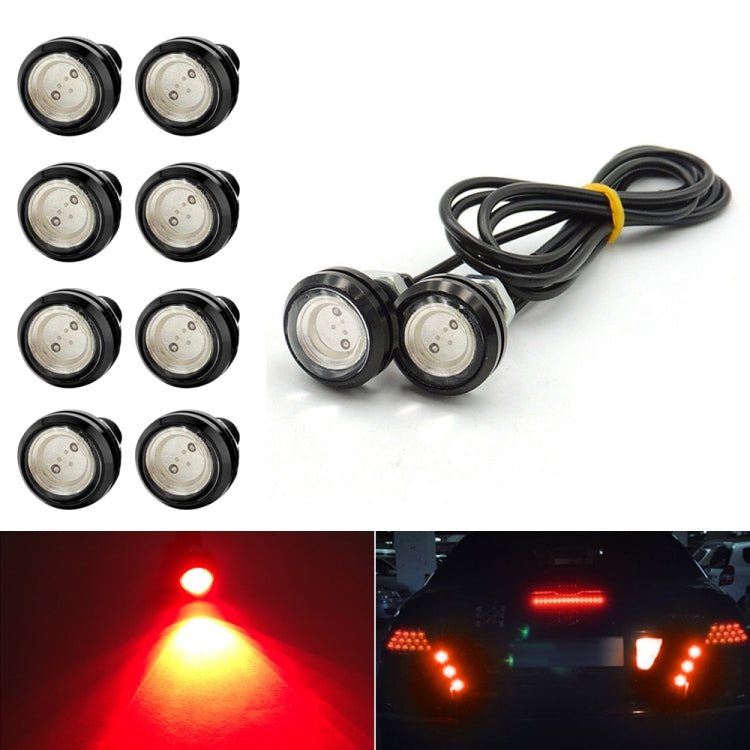 10pcs 23mm 1.5W DC12V Motorcycle Eagle Eye Light Double Lens Strobe Light(Red Light) - Eagle Eye Lights by PMC Jewellery | Online Shopping South Africa | PMC Jewellery | Buy Now Pay Later Mobicred