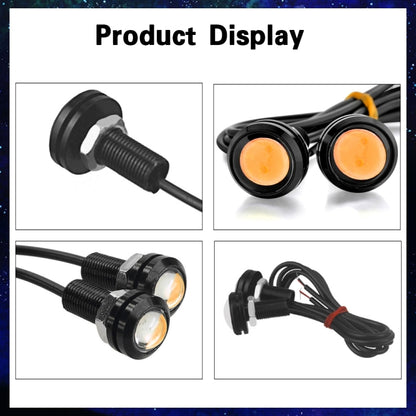 10pcs 23mm 1.5W DC12V Motorcycle Eagle Eye Light Double Lens Strobe Light(Yellow Light) - Eagle Eye Lights by PMC Jewellery | Online Shopping South Africa | PMC Jewellery | Buy Now Pay Later Mobicred