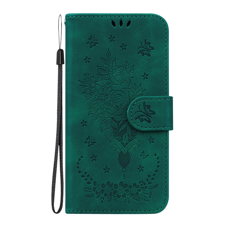 For Redmi K70 / K70 Pro Butterfly Rose Embossed Leather Phone Case(Green) - K70 Cases by PMC Jewellery | Online Shopping South Africa | PMC Jewellery | Buy Now Pay Later Mobicred