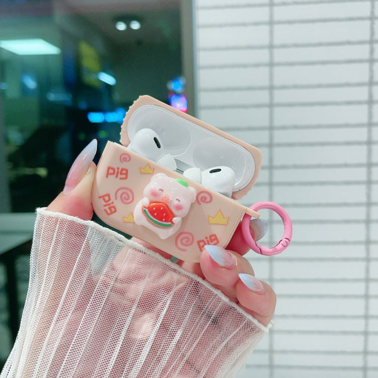 For AirPods Pro 2 Fresh 3D Piglet Pattern Earbuds Box PC Case - For AirPods Pro 2 by PMC Jewellery | Online Shopping South Africa | PMC Jewellery | Buy Now Pay Later Mobicred