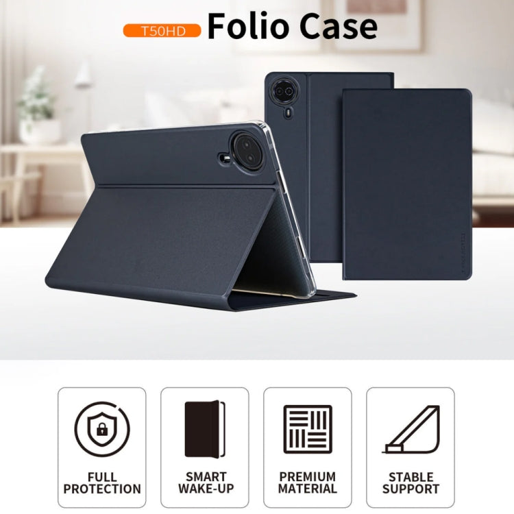 For Teclast T50 HD / T50 Max Anti-slip Texture Smart Tablet Leather Folio Case(Dark Blue) - Teclast by TECLAST | Online Shopping South Africa | PMC TechLife | Buy Now Pay Later Mobicred