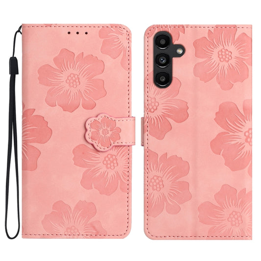 For Samsung Galaxy S25 5G Flower Embossing Pattern Leather Phone Case(Pink) - Galaxy S25 5G Cases by PMC Jewellery | Online Shopping South Africa | PMC Jewellery | Buy Now Pay Later Mobicred