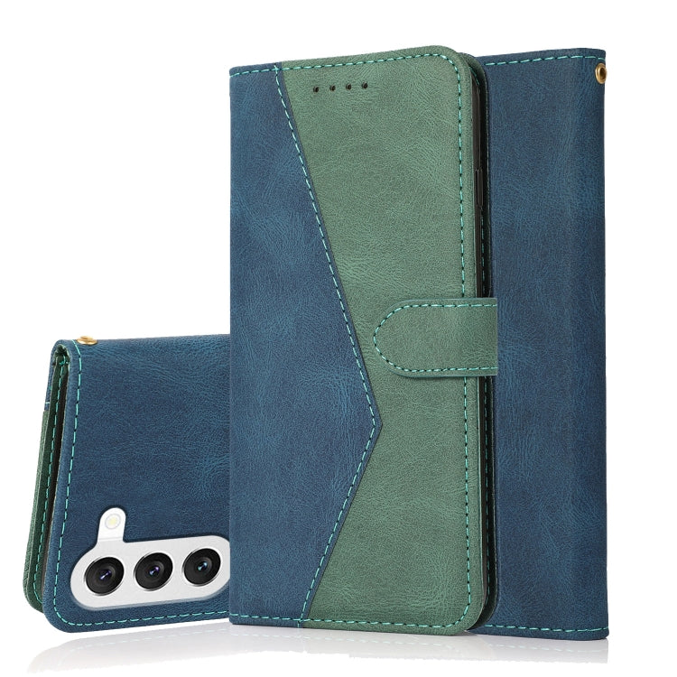 For Samsung Galaxy S25 5G Dual-color Stitching Leather Phone Case(Blue Green) - Galaxy S25 5G Cases by PMC Jewellery | Online Shopping South Africa | PMC Jewellery | Buy Now Pay Later Mobicred