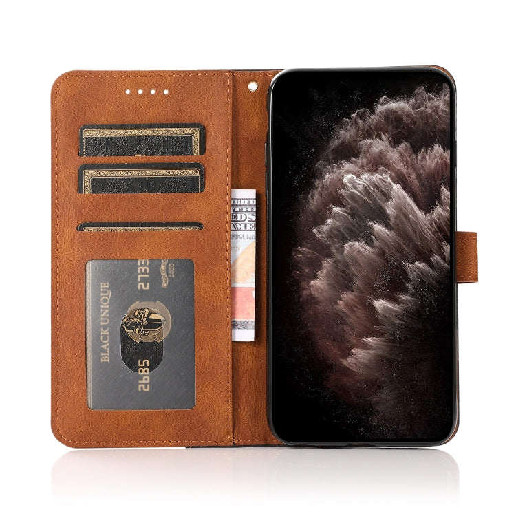 For Samsung Galaxy S25+ 5G Dual-color Stitching Leather Phone Case(Black Brown) - Galaxy S25+ 5G Cases by PMC Jewellery | Online Shopping South Africa | PMC Jewellery | Buy Now Pay Later Mobicred