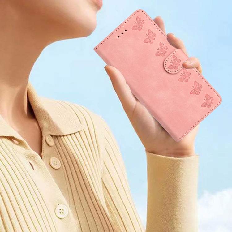 For Samsung Galaxy S25 Ultra 5G Seven Butterflies Embossed Leather Phone Case(Pink) - Galaxy S25 Ultra 5G Cases by PMC Jewellery | Online Shopping South Africa | PMC Jewellery | Buy Now Pay Later Mobicred