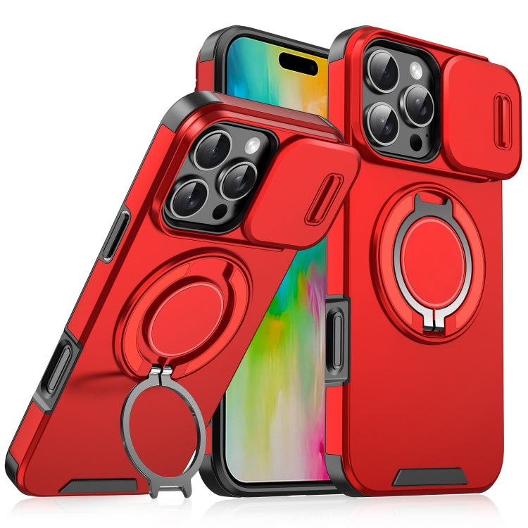 For iPhone 16 Pro Sliding Camshield Ring Holder Phone Case(Red) - iPhone 16 Pro Cases by PMC TechLife | Online Shopping South Africa | PMC TechLife | Buy Now Pay Later Mobicred