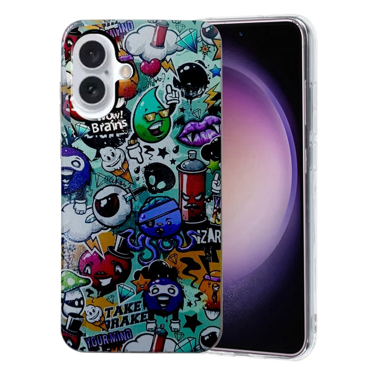 For iPhone 16 Colored Drawing Pattern TPU Phone Case(Graffiti) - iPhone 16 Cases by PMC Jewellery | Online Shopping South Africa | PMC Jewellery | Buy Now Pay Later Mobicred