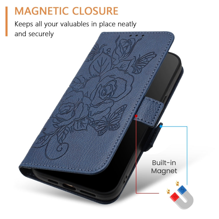 For Redmi K70 Ultra 5G Global Embossed Rose RFID Anti-theft Leather Phone Case(Dark Blue) - Xiaomi Cases by PMC Jewellery | Online Shopping South Africa | PMC Jewellery | Buy Now Pay Later Mobicred