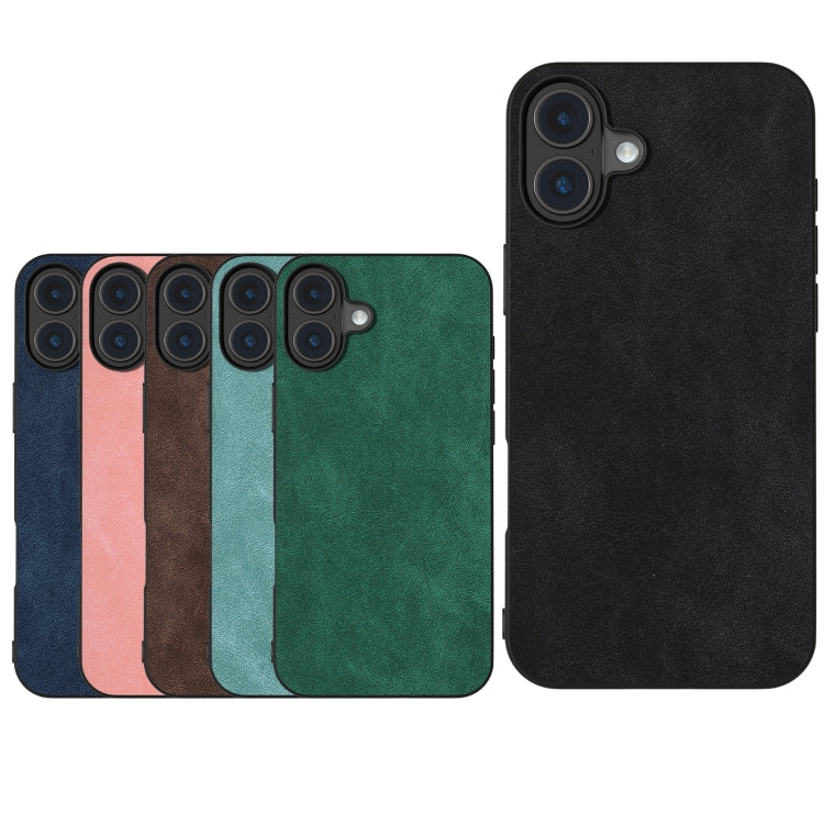 For iPhone 16 Black Frame PU Leather Full Coverage Phone Case(Black) - iPhone 16 Cases by PMC TechLife | Online Shopping South Africa | PMC TechLife | Buy Now Pay Later Mobicred