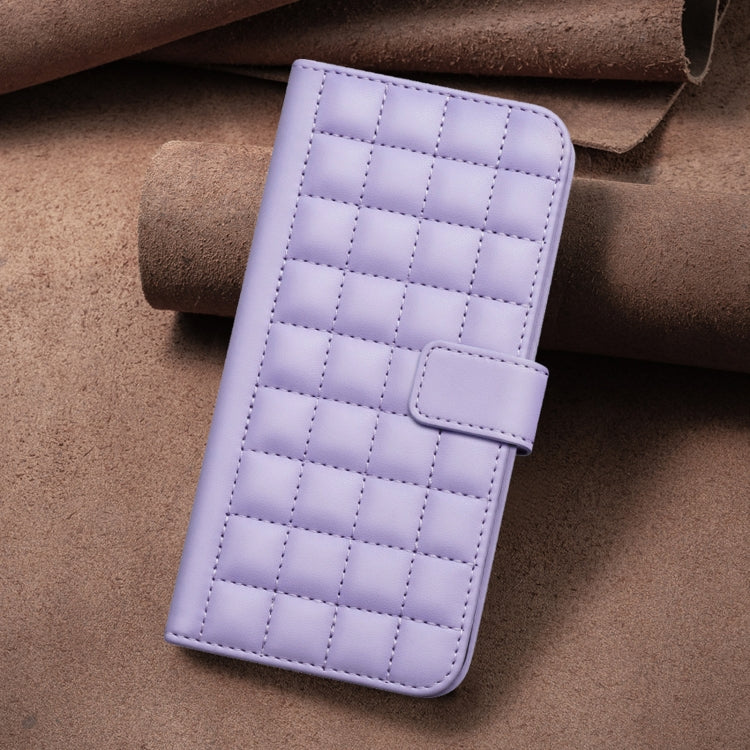 For iPhone 16e Square Texture Leather Phone Case(Purple) - iPhone 16e Cases by PMC TechLife | Online Shopping South Africa | PMC TechLife | Buy Now Pay Later Mobicred