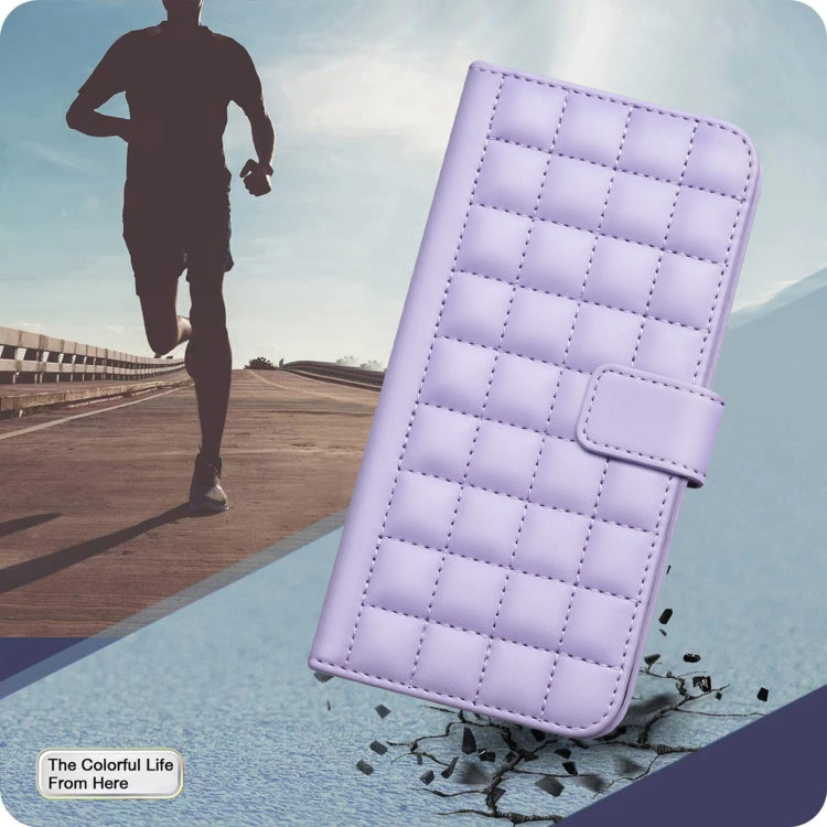 For iPhone 16e Square Texture Leather Phone Case(Purple) - iPhone 16e Cases by PMC TechLife | Online Shopping South Africa | PMC TechLife | Buy Now Pay Later Mobicred