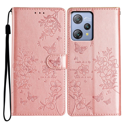 For Blackview A53 / A53 Pro Butterflies and Flowers Leather Phone Case(Rose Gold) - More Brand by PMC Jewellery | Online Shopping South Africa | PMC Jewellery | Buy Now Pay Later Mobicred