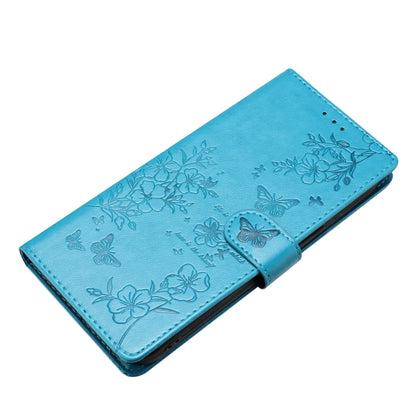 For Blackview A53 / A53 Pro Butterflies and Flowers Leather Phone Case(Blue) - More Brand by PMC Jewellery | Online Shopping South Africa | PMC Jewellery | Buy Now Pay Later Mobicred