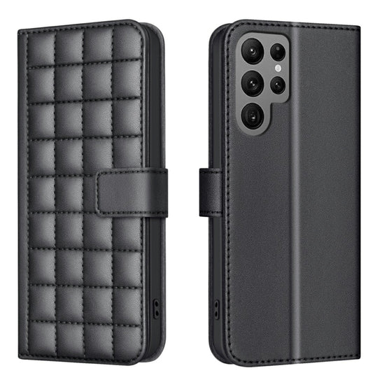 For Samsung Galaxy S25 Ultra 5G Square Texture Leather Phone Case(Black) - Galaxy S25 Ultra 5G Cases by PMC Jewellery | Online Shopping South Africa | PMC Jewellery | Buy Now Pay Later Mobicred