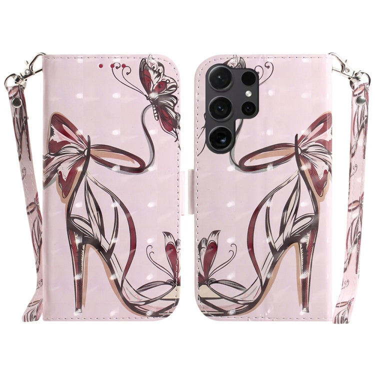 For Samsung Galaxy S25 Ultra 5G 3D Colored Horizontal Flip Leather Phone Case(Butterfly High-heeled) - Galaxy S25 Ultra 5G Cases by PMC Jewellery | Online Shopping South Africa | PMC Jewellery | Buy Now Pay Later Mobicred