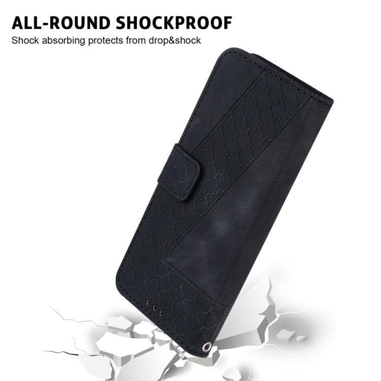 For Samsung Galaxy S25 5G Seven-shaped Embossed Leather Phone Case(Black) - Galaxy S25 5G Cases by PMC Jewellery | Online Shopping South Africa | PMC Jewellery | Buy Now Pay Later Mobicred