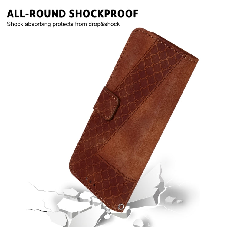 For Samsung Galaxy S25+ 5G Seven-shaped Embossed Leather Phone Case(Brown) - Galaxy S25+ 5G Cases by PMC Jewellery | Online Shopping South Africa | PMC Jewellery | Buy Now Pay Later Mobicred