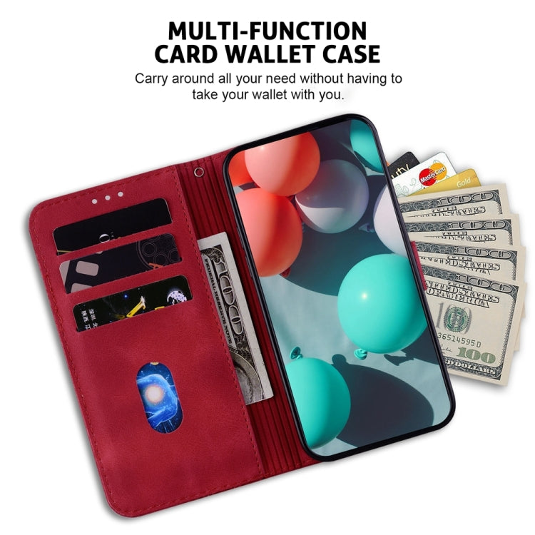 For Samsung Galaxy S25+ 5G Seven-shaped Embossed Leather Phone Case(Red) - Galaxy S25+ 5G Cases by PMC Jewellery | Online Shopping South Africa | PMC Jewellery | Buy Now Pay Later Mobicred