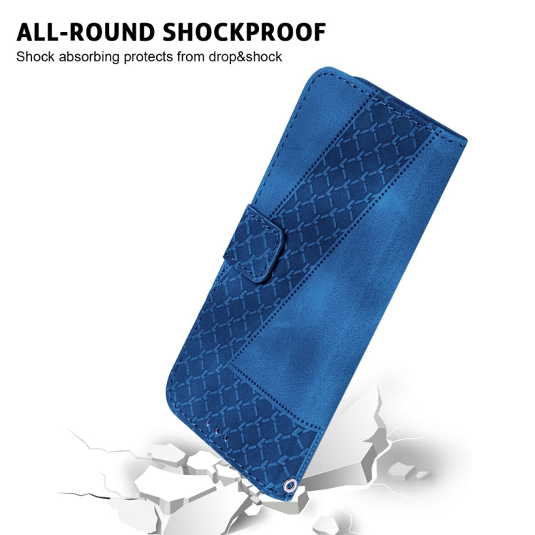 For Samsung Galaxy S25 Ultra 5G Seven-shaped Embossed Leather Phone Case(Blue) - Galaxy S25 Ultra 5G Cases by PMC Jewellery | Online Shopping South Africa | PMC Jewellery | Buy Now Pay Later Mobicred