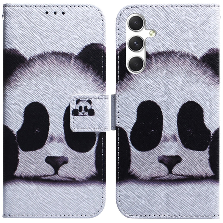 For Samsung Galaxy S25 5G Coloured Drawing Flip Leather Phone Case(Panda) - Galaxy S25 5G Cases by PMC Jewellery | Online Shopping South Africa | PMC Jewellery | Buy Now Pay Later Mobicred