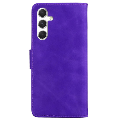 For Samsung Galaxy S25+ 5G Skin Feel Pure Color Flip Leather Phone Case(Purple) - Galaxy S25+ 5G Cases by PMC Jewellery | Online Shopping South Africa | PMC Jewellery | Buy Now Pay Later Mobicred