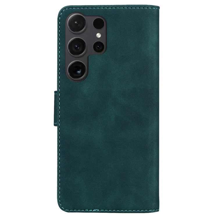 For Samsung Galaxy S25 Ultra 5G Skin Feel Pure Color Flip Leather Phone Case(Green) - Galaxy S25 Ultra 5G Cases by PMC Jewellery | Online Shopping South Africa | PMC Jewellery | Buy Now Pay Later Mobicred